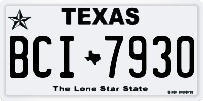 TX license plate BCI7930