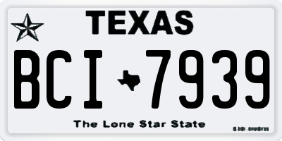 TX license plate BCI7939