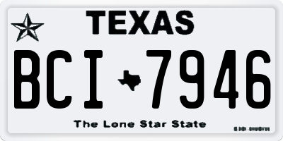 TX license plate BCI7946