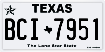 TX license plate BCI7951