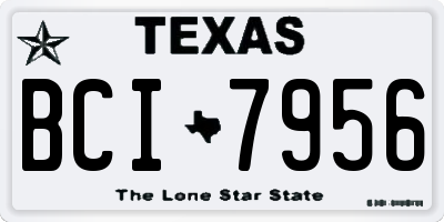 TX license plate BCI7956