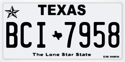 TX license plate BCI7958