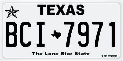TX license plate BCI7971