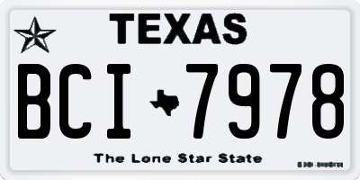 TX license plate BCI7978