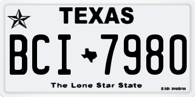 TX license plate BCI7980