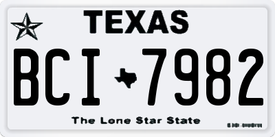 TX license plate BCI7982
