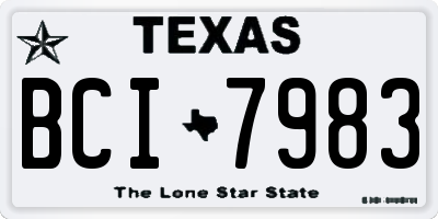 TX license plate BCI7983