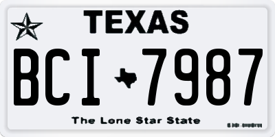 TX license plate BCI7987