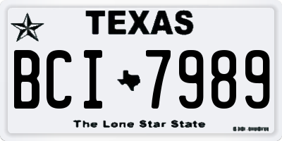 TX license plate BCI7989