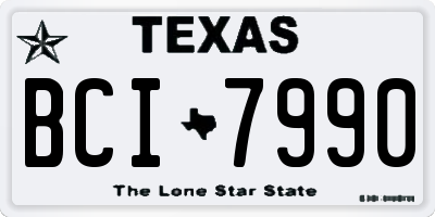 TX license plate BCI7990
