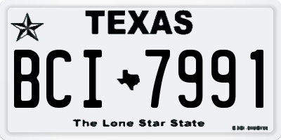 TX license plate BCI7991