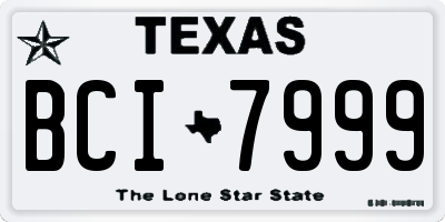 TX license plate BCI7999