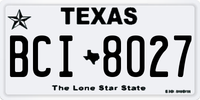 TX license plate BCI8027