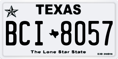 TX license plate BCI8057