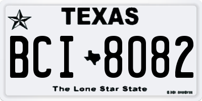 TX license plate BCI8082