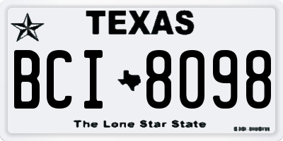 TX license plate BCI8098