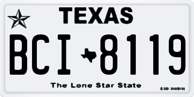 TX license plate BCI8119