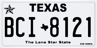 TX license plate BCI8121