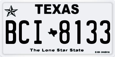 TX license plate BCI8133