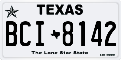 TX license plate BCI8142
