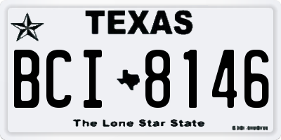 TX license plate BCI8146