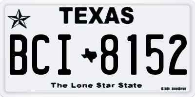 TX license plate BCI8152