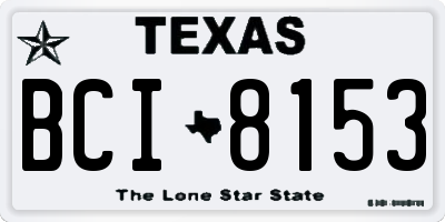 TX license plate BCI8153