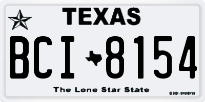 TX license plate BCI8154