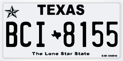TX license plate BCI8155