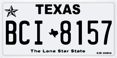 TX license plate BCI8157