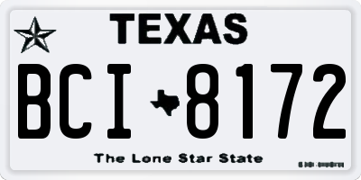 TX license plate BCI8172