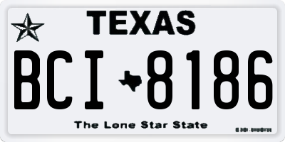TX license plate BCI8186