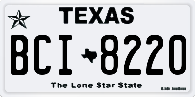 TX license plate BCI8220