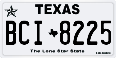 TX license plate BCI8225