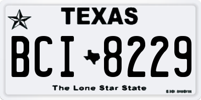 TX license plate BCI8229