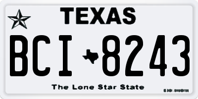 TX license plate BCI8243