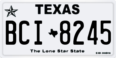 TX license plate BCI8245