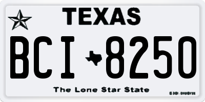 TX license plate BCI8250