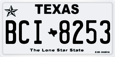 TX license plate BCI8253