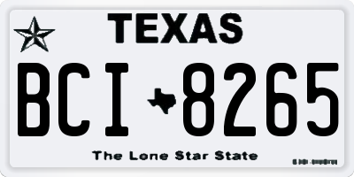 TX license plate BCI8265