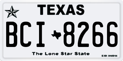 TX license plate BCI8266