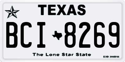 TX license plate BCI8269