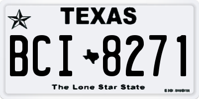 TX license plate BCI8271