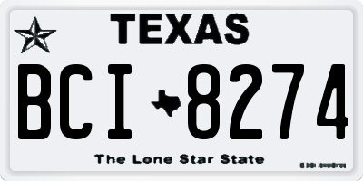 TX license plate BCI8274