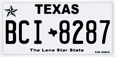 TX license plate BCI8287