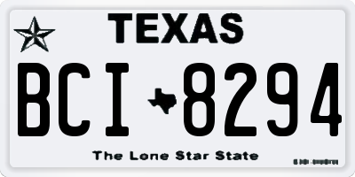 TX license plate BCI8294