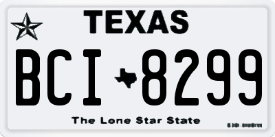TX license plate BCI8299