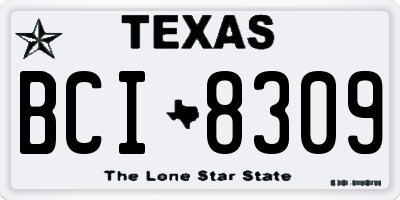 TX license plate BCI8309
