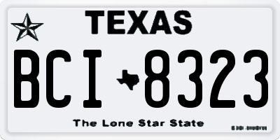 TX license plate BCI8323