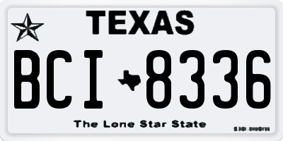 TX license plate BCI8336